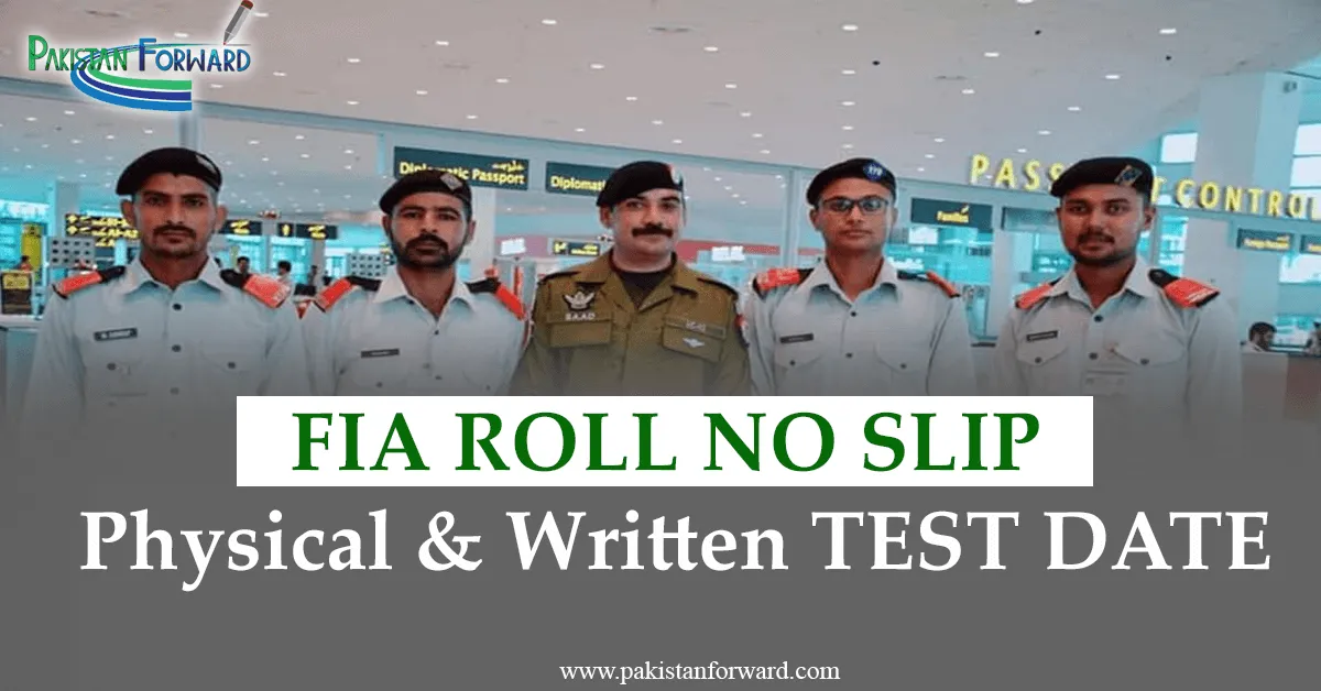 FIA Roll No slip for written test 