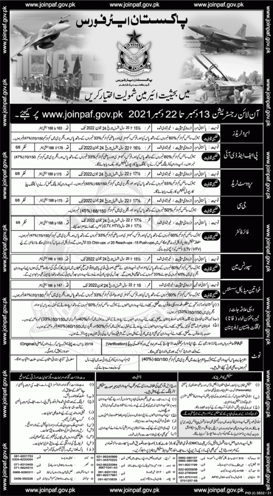 PAF new jobs 2021